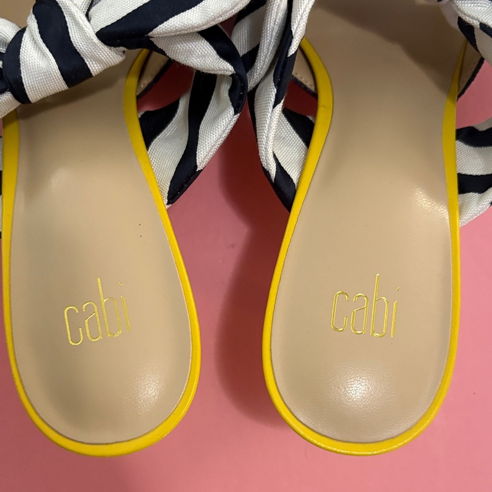 CAbi Women's Navy and White Bow Mules - Picture 8 of 9